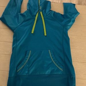 Reebok sweatshirt neon blue and green womens xs